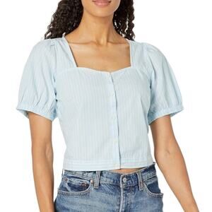 Levi's The‎ Everyday Blouse Standard Fit Stripe Short Sleeve Women's Medium NWT